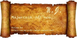 Majercsik János névjegykártya